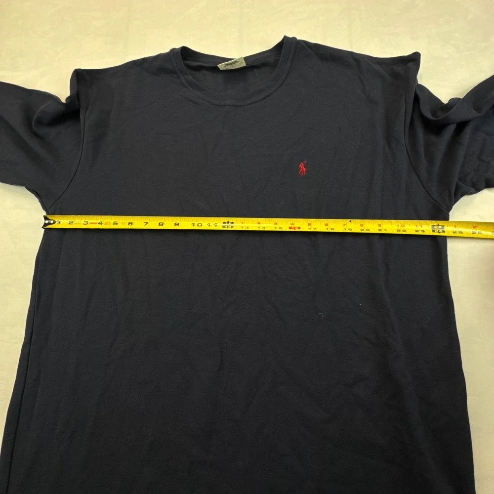 Polo Ralph Lauren Shirt Men XL Blue Red Pony Logo Long Sleeve Crew Neck Pullover
